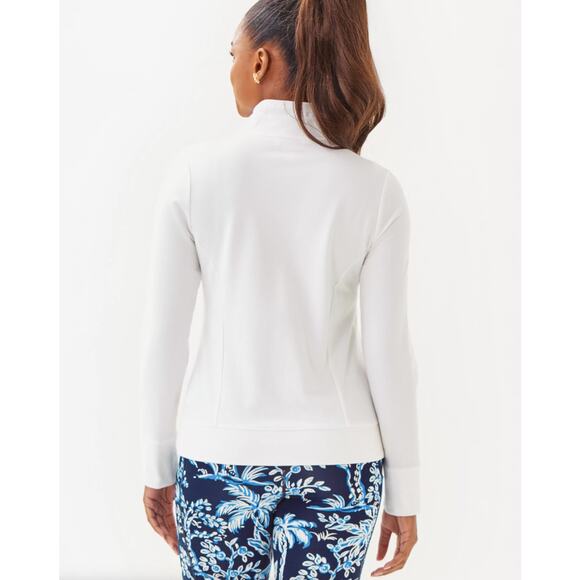 LILLY PULITZER UPF 50 Delphine Zip-Up Jacket Resort White Sz XL Embroidered {N9} - Picture 3 of 9